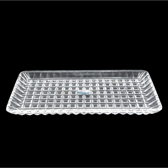 Vintage Violetta Handcut Clear Lead Crystal Vanity Tray Poland Art Deco - Picture 1 of 6